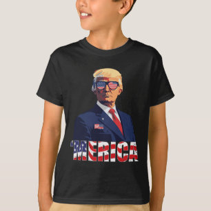 Trump Happy 4th Of July Trump American Flag 1  T-Shirt