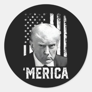 Trump Happy 4th Of July Trump American Flag Gifts Classic Round Sticker