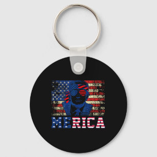 Trump Happy Fourth 4th Of July Trump American Flag Keychain
