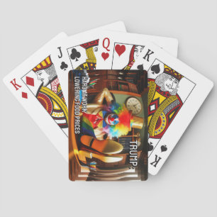 Trump hard at work! playing cards