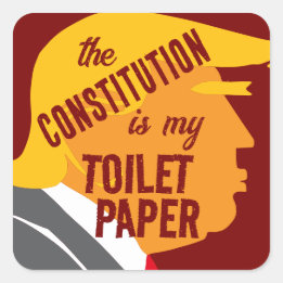 Trump Hates The Constitution Square Sticker