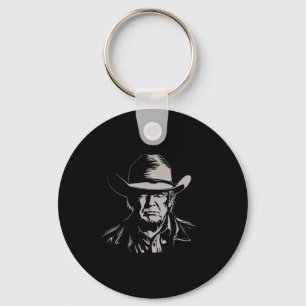 Trump Head Cowboy Usa 2024 Vote Election Us Maga 1 Keychain