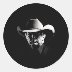 Trump Head Cowboy Usa 2024 Vote Election Us Maga Classic Round Sticker