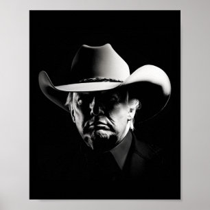 Trump Head Cowboy Usa 2024 Vote Election Us Maga  Poster