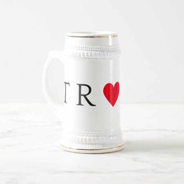 TRUMP heart beer stein (Front Left)