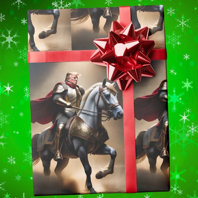 Trump Horseback Victory Christmas Wrapping Paper (Creator Uploaded)