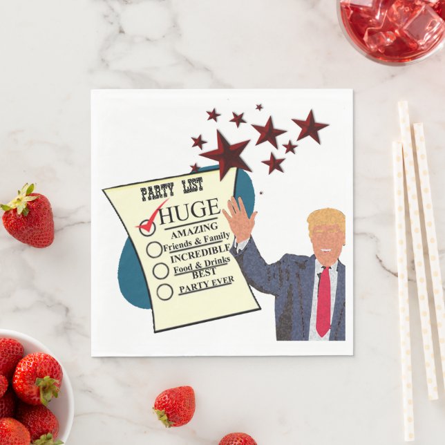 Trump HUGE Party Celebration Cocktail Party Napkin (Insitu)