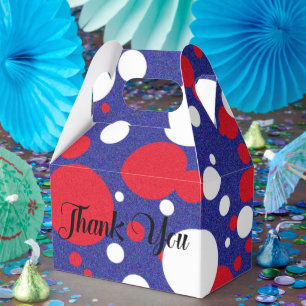 Trump Huge Polka Dot Red White Blue Party Favor Box