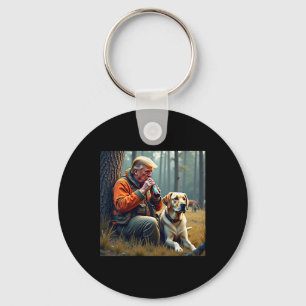 Trump Hunting Deer Funny Beer Drinking Hunting Keychain