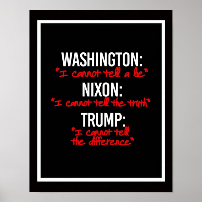 TRUMP - I cannot tell the difference in truth and  Poster (Front)
