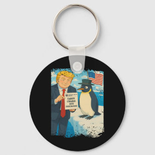 Trump Imposes Tariff Penguin Anime Politics Meme D Keychain