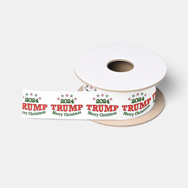 Trump in 2024 Merry Christmas Satin Ribbon (Spool)