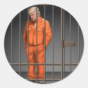 Trump in Jail Classic Round Sticker 