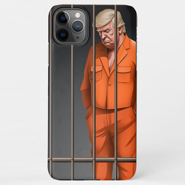Trump in Jail iPhone 11 Pro Max Slim Fit Case, Glo iPhone Case (Back)