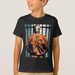 Trump In Jail Orange Jumpsuit Hand Cuffed Guilty  T-Shirt