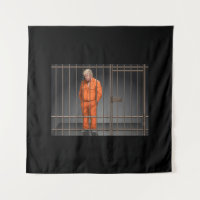 Trump in Jail Square (57" x 57") Tapestry 