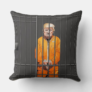 Trump in Jail Throw Pillow 20" x 20" 