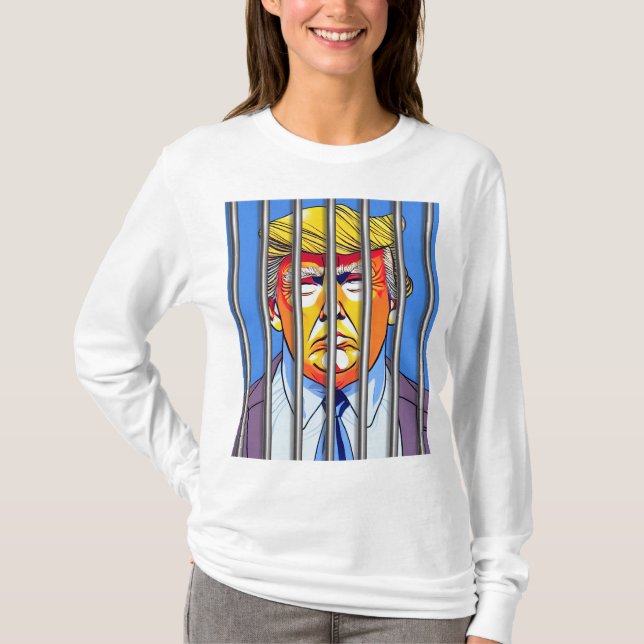 Trump in Jail Women's Basic Long Sleeve T-Shirt  (Front)