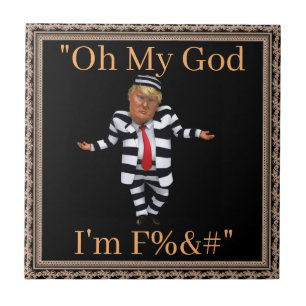 Trump in Prison Wear Ceramic Tile