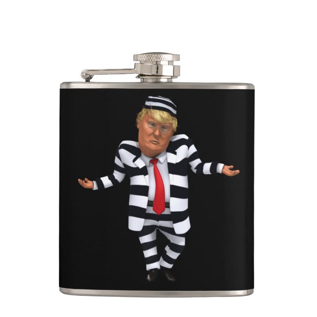 Trump in Prison Wear Flask (Front)