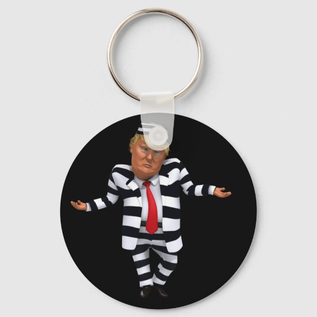 Trump in Prison Wear Keychain (Front)