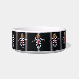 Trump in Prison Wear Pet Bowl