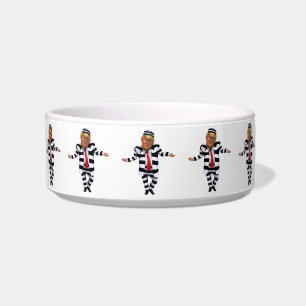 Trump in Prison Wear Pet Bowl