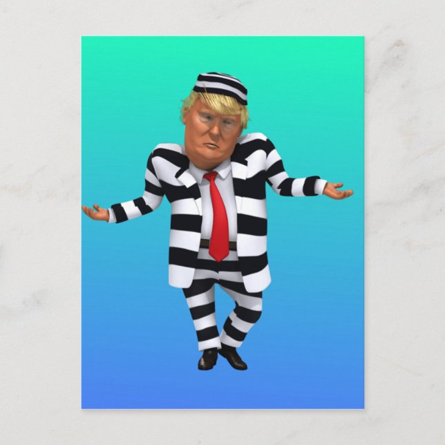 Trump in Prison Wear Postcard (Front)
