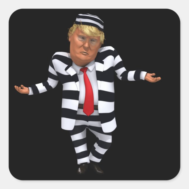 Trump in Prison Wear Square Sticker (Front)