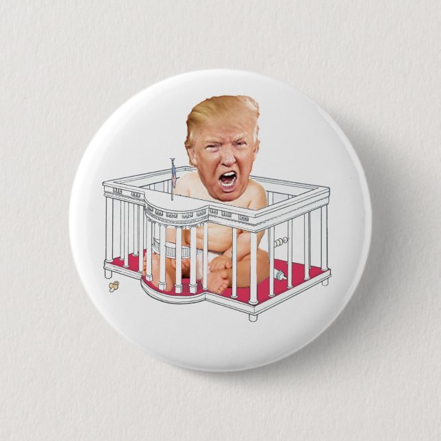 Trump in White House Playpen 2 Inch Round Button (Front)