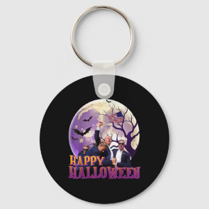 Trump Ination Attempt Photo Happy Halloween Trump Keychain