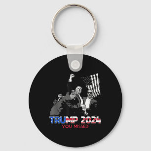 Trump Ination Bloody Ear Butler Trump Xou Missed  Keychain