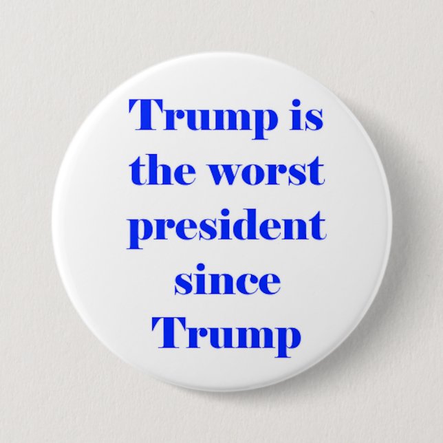 trump is 3 inch round button (Front)