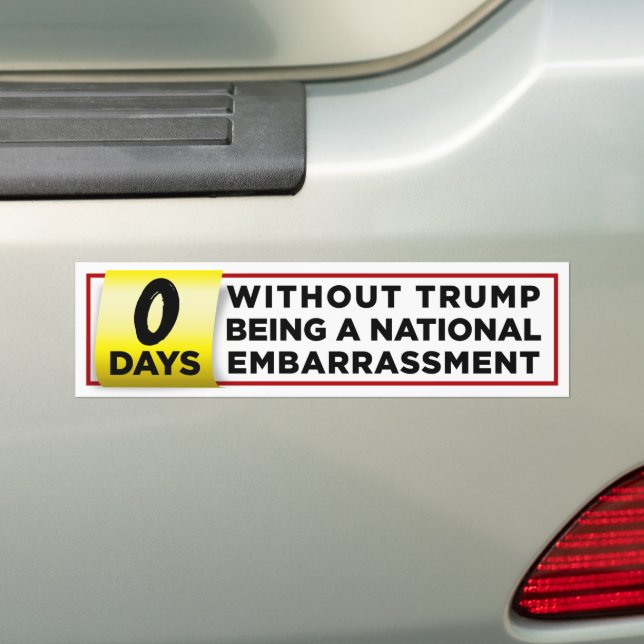 Trump Is A National Embarrassment Anti-Trump Bumper Sticker (On Car)