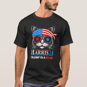 Trump Is A Scab Vote Harris Vheimer Cat Lady T-Shirt