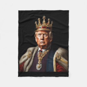 Trump Is King Long Live The King American Flag Pat Fleece Blanket