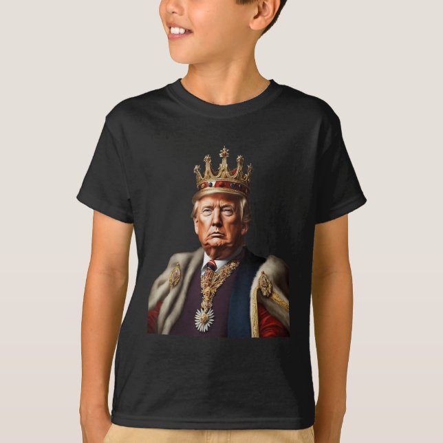 Trump Is King Long Live The King American Flag Pat T-Shirt (Front)