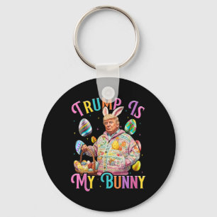 Trump Is My Bunny Spring Hunt Eggs Make Easter Gre Keychain