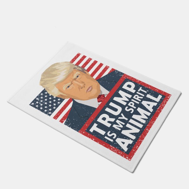Trump is My Spirit Animal Funny Doormat (Angled)