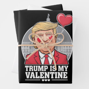 Trump is My Valentine Retro Valentines Day Wrapping Paper Sheet