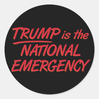 Trump Is The National Emergency Classic Round Sticker