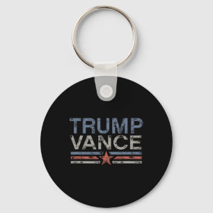 Trump Jd Vance 2024 Retro Stripe Trump Vance 2024  Keychain