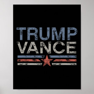 Trump Jd Vance 2024 Retro Stripe Trump Vance 2024  Poster