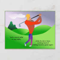 Trump Jouer Golf Politique Carte Postale