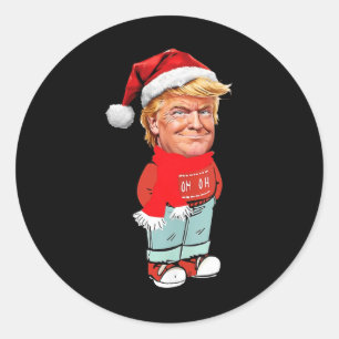 Trump Just A Chill Guy Funny Christmas Design Classic Round Sticker
