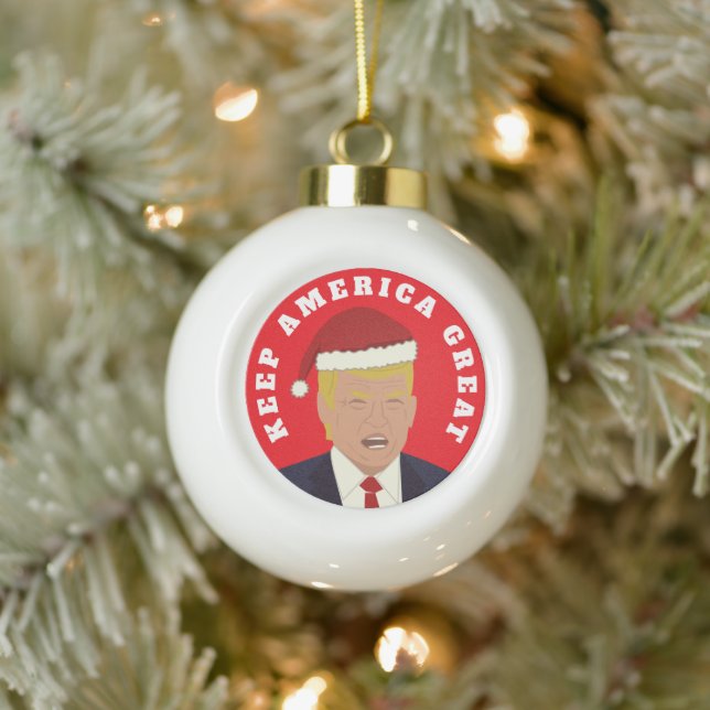 Trump Keep America Great Christmas Ball Ornament (Tree)