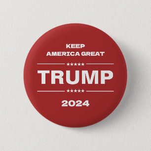 Trump Keep America Great President 2024 2 Inch Round Button