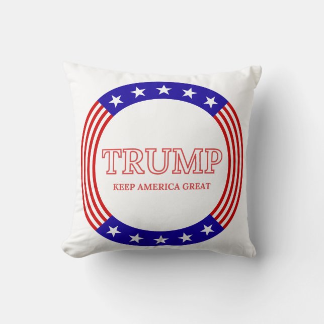 Trump Keep America Great Throw Pillow (Front)