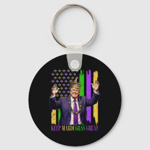 Trump Keep Mardi Gras Great Keychain