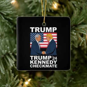 Trump Kennedy Checkmate 2024 Vote Trump Kennedy  Ceramic Ornament
